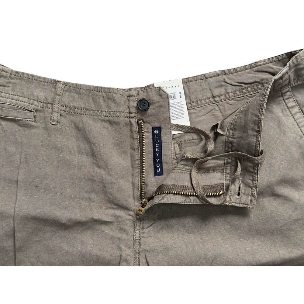 New Lucky Brand Linen Blend Flat Front Chino Shorts 9" Men's 40 MSRP $69.50 - Picture 4 of 9